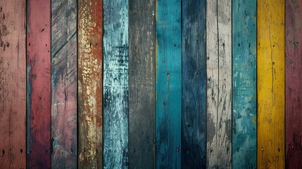wood material for vintage wallpaper background. Old, grungy, colorful wood background
