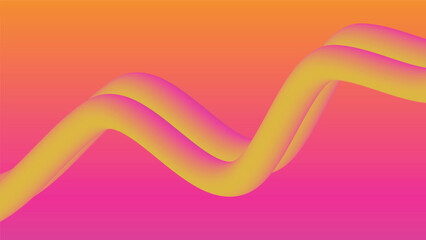 abstract background with yellow and pink wave on gradient color