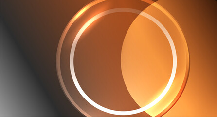 Neon glass circle copyspace for your text or product presentation geometric background. Vector illustration For Wallpaper, Banner, Background, Card, Book Illustration, landing page
