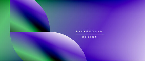 Circles and round shapes with gradients. Minimal abstract background, round geometric shapes, clean and structured design