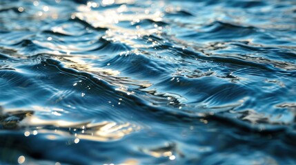  a close up of the water surface of a body of water with sunlight reflecting off of the water's surface. - obrazy, fototapety, plakaty