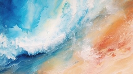 Abstraction, texture for background or wallpaper, blue ocean and yellow sandy coast