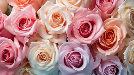 background of roses, in pastel colors