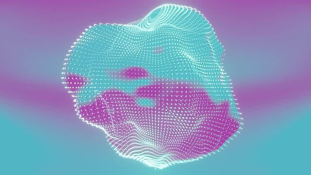 This video showcases a 3D abstract sphere rendered in a stunning holographic style. The sphere, with its holographic texture, appears to shimmer and change colors, creating a dynamic and captivating 