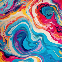 Abstract marbled acrylic paint ink painted wave Generative AI