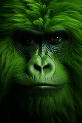 Gorilla - Rich range and green abstract shapes in a rounded form.