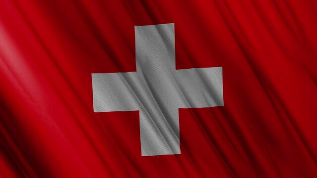 Switzerland Waving Flag. National 3d Switzerland Flag Waving. Switzerland Flag 4k Resolution Background. Switzerland Flag Closeup