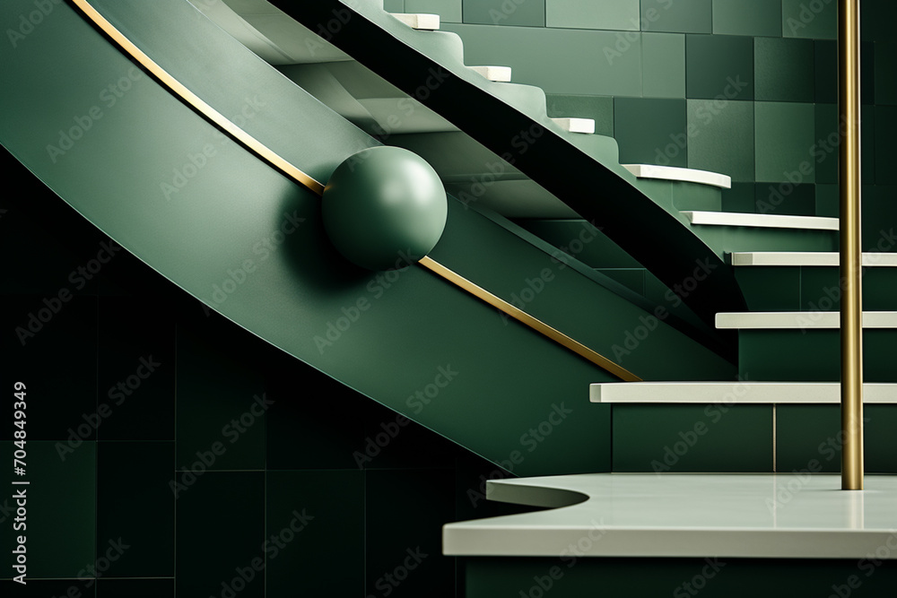 Aufkleber kingdom - Rich range and green abstract shapes in a rounded form.