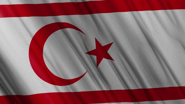 Northern Cyprus Waving Flag. National 3d Northern Cyprus Flag Waving. Northern Cyprus Flag 4k Resolution Background. Northern Cyprus Flag Closeup