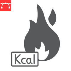 Burn Kcal glyph icon, fitness and sport, calories burn vector icon, vector graphics, editable stroke solid sign, eps 10.
