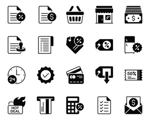 Glyph icons set for Black Friday.