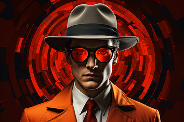 A retro movie poster for a 1960s spy film.