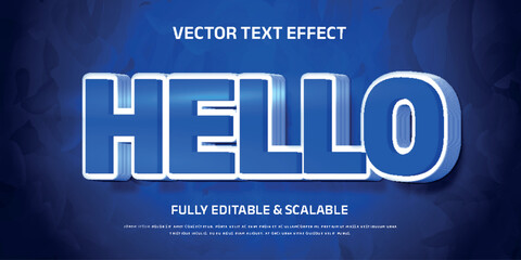vector editable hello text effect font style