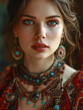 Portrait of a Beautiful Russian Slavic Woman