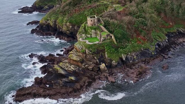 St Catherine Castle on a cliff overlooking the river Fowey Cornwall England