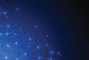Abstract concept of network technology. Lines and dots connection background. Geometric design. Vector illustration