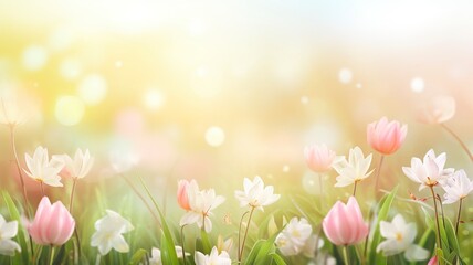 Spring background blur,holiday wallpaper. - generative ai