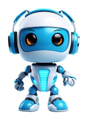 blue screen robot with headphones generative ai