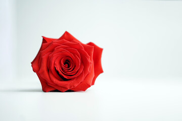 Red velvet rose isolated on white background