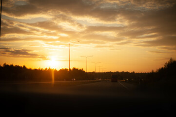 sunset over the city