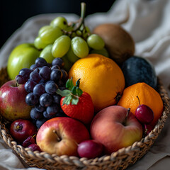 Naklejka na ściany i meble Various kinds of fruit in the basket 