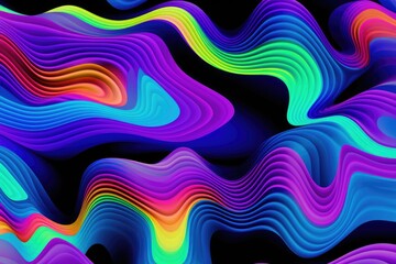 Fototapeta premium Abstract bright colorful swirl wave background. Modern psychedelic fluid gradient texture. Retro design template for poster, banner, brochure, flyer, cover