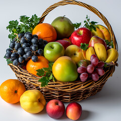 Naklejka na ściany i meble Various kinds of fruit in the basket 