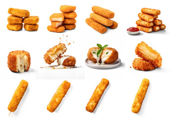 Top down view of 1 battered fish stick isolate on transparency background png 