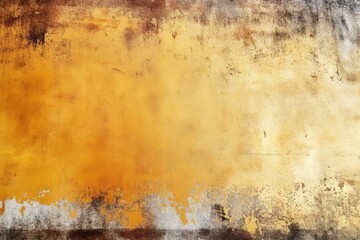 Fototapeta na wymiar Golden grunge texture. Old textured wall painted with gold color. Yellow glitter background. Backdrop with copy cpase for design card, banner, wallpaper 