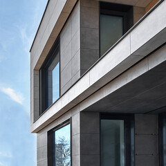 Contemporary Residential Building Exterior in the Daylight