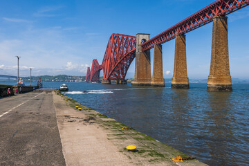 Forth Bridge On Firth Of Forth In Scotland