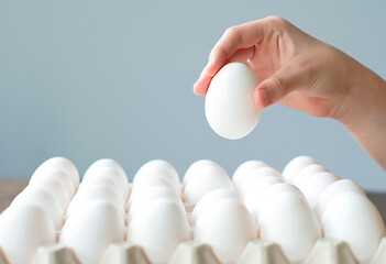 box with white eggs. Easter