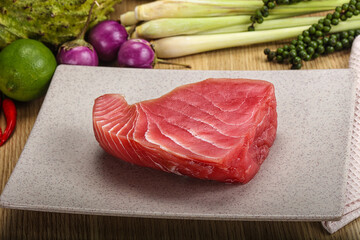 Raw fresh tuna steak for grill