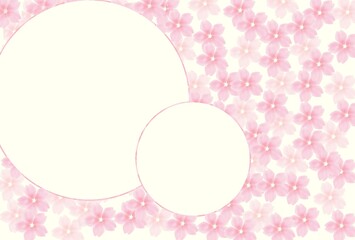 桜背景のフレーム