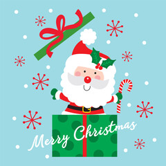Cute Santa Claus in Christmas Present