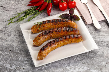 Grilled meat sausages with spices