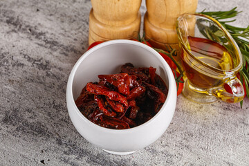 Homemade dry tomatoes with oil