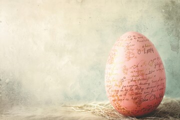 Vintage Easter egg on textured backdrop