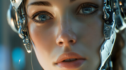  A Symphony of Artificial Grace - Captivating Female Robot with AI Brilliance