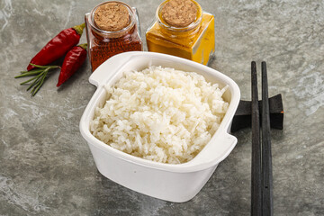 Steamed Basmati rice in the bowl