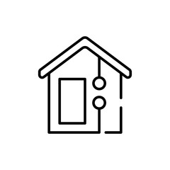 House connection outline icons, minimalist vector illustration ,simple transparent graphic element .Isolated on white background