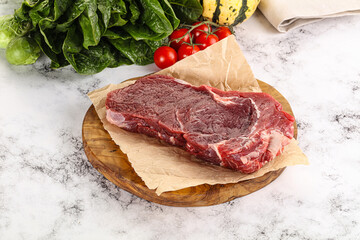 Raw rib eye beef premium steak