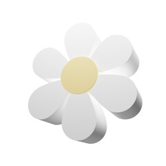 3d white flower icon - obrazy, fototapety, plakaty