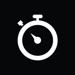 Foto op Plexiglas Stopwatch icon on black, time cal © ThejCreation