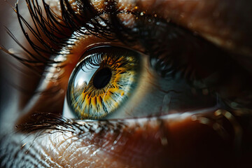 close up of eye, beautiful macro eye 
