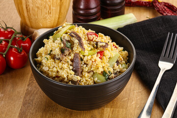 Bulgur with lamb and vegetables