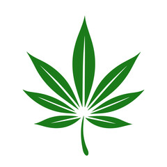 Cannabis icon. Cannabis or marijuana leaf icon on white background.