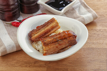 Roasred eel with steamed rice