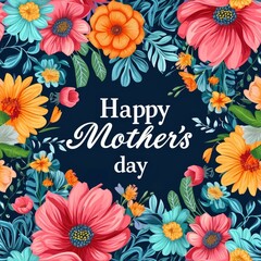 Fototapeta na wymiar Happy mothers day card with 