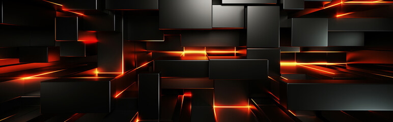 Abstract futuristic cubes shape background, 3d render illustration